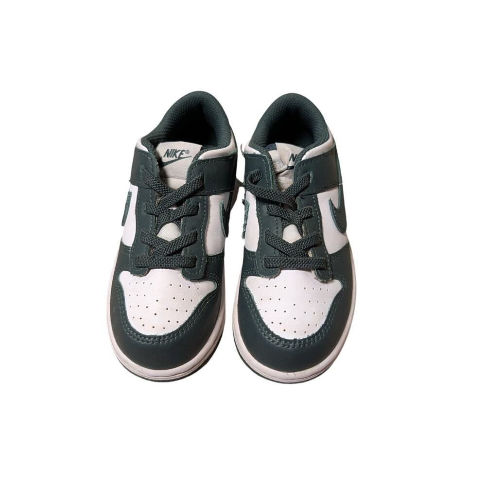 NIKE DUNK LOW (TDE) Kids/Toddler sneakers/shoes, size 9C, GREEN & WHITE - Picture 1 of 11